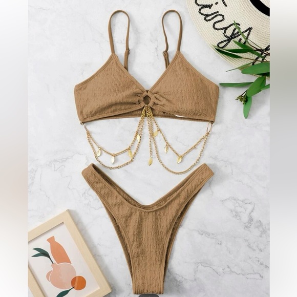 Swim Tan Bikini With Chain Decor Poshmark